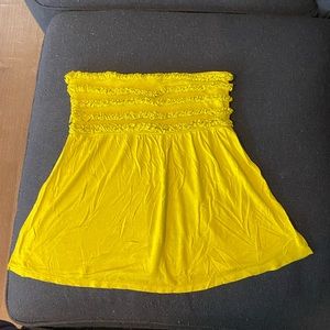 Express Strapless Babydoll Top. Lime/Greenish color. Please see photos. Small.